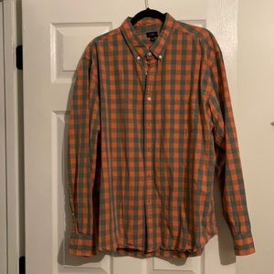 Men’s J. Crew Salmon and Mint Plaid Button Down
